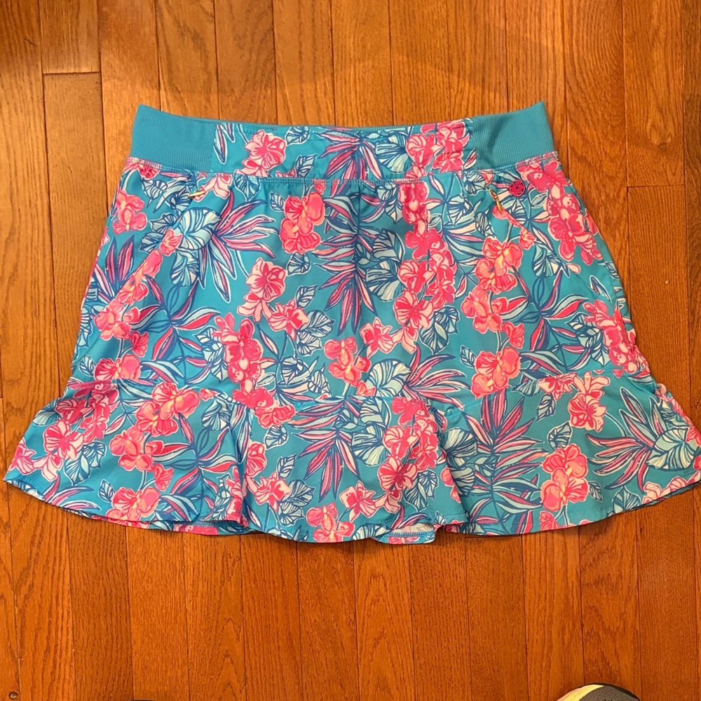 Lilly Pulitzer Luxletic Blue and Pink Floral Skort